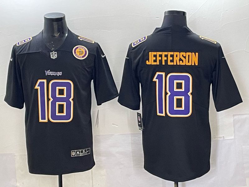 Men 2025 Nike Minnesota Vikings #18 Jefferson Black Limited NFL Jersey style 012->minnesota vikings->NFL Jersey